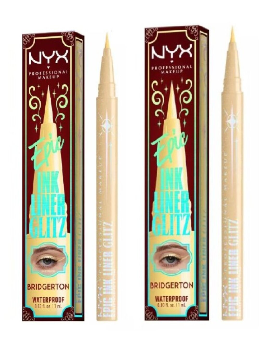 NYX Professional Makeup Bridgerton Royal Epic Ink Liner Glitzed in Gold Set of 2